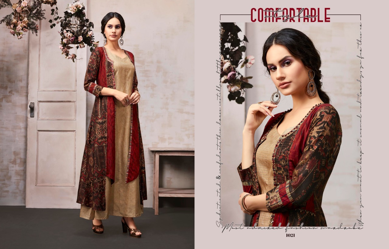 Anaya By Kajree Fashion 1021 To 1027 Series Designer Wear Collection Beautiful Stylish Fancy Colorful Party Wear & Occasional Wear Soft Silk Print And Chanderi Printed Gowns At Wholesale Price