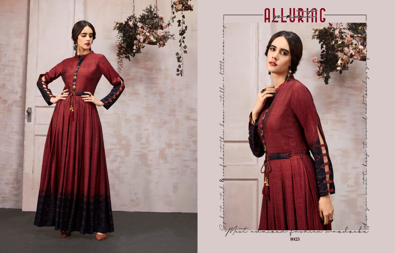 Anaya By Kajree Fashion 1021 To 1027 Series Designer Wear Collection Beautiful Stylish Fancy Colorful Party Wear & Occasional Wear Soft Silk Print And Chanderi Printed Gowns At Wholesale Price