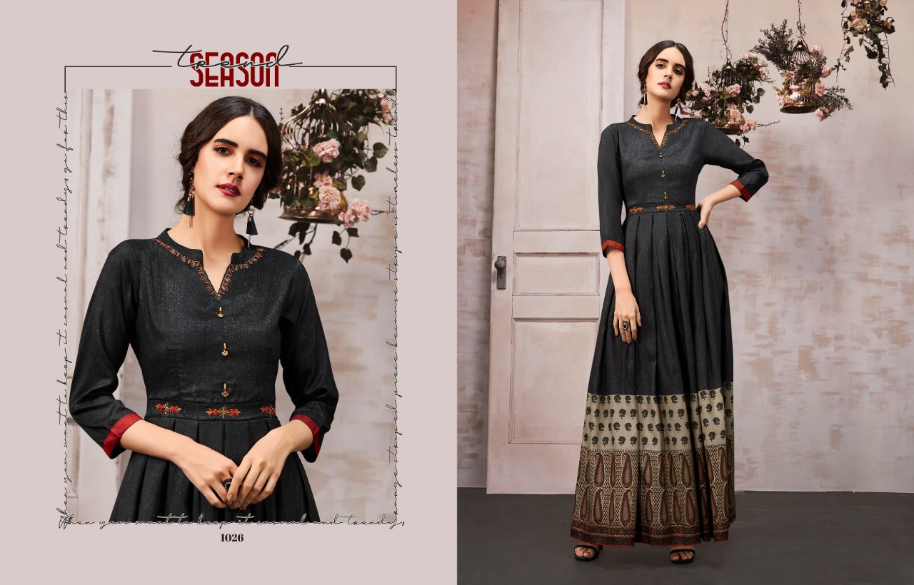 Anaya By Kajree Fashion 1021 To 1027 Series Designer Wear Collection Beautiful Stylish Fancy Colorful Party Wear & Occasional Wear Soft Silk Print And Chanderi Printed Gowns At Wholesale Price