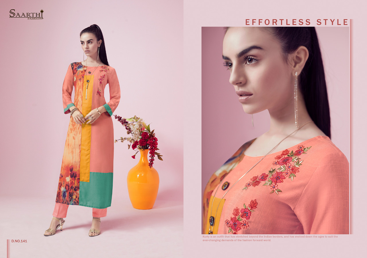 Animi By Saarthi Fashion 139 To 148 Series Beautiful Stylish Fancy Colorful Ethnic Wear & Ready To Wear & Casual Wear Rayon Slub Kurtis At Wholesale Price