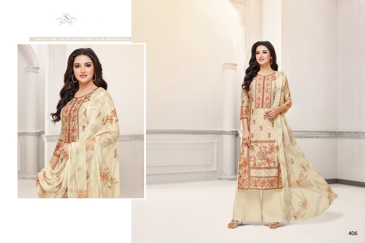 Anjelika By Smaira Fashion 405 To 413 Series Designer Suits Beautiful Stylish Fancy Colorful Party Wear & Ethnic Wear Pure Cambric Cotton Digital Print With Heavy Diamond Dresses At Wholesale Price