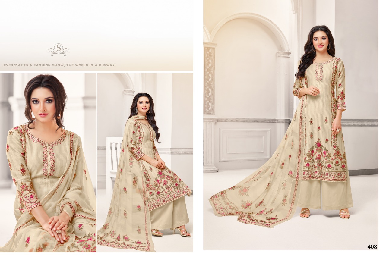 Anjelika By Smaira Fashion 405 To 413 Series Designer Suits Beautiful Stylish Fancy Colorful Party Wear & Ethnic Wear Pure Cambric Cotton Digital Print With Heavy Diamond Dresses At Wholesale Price