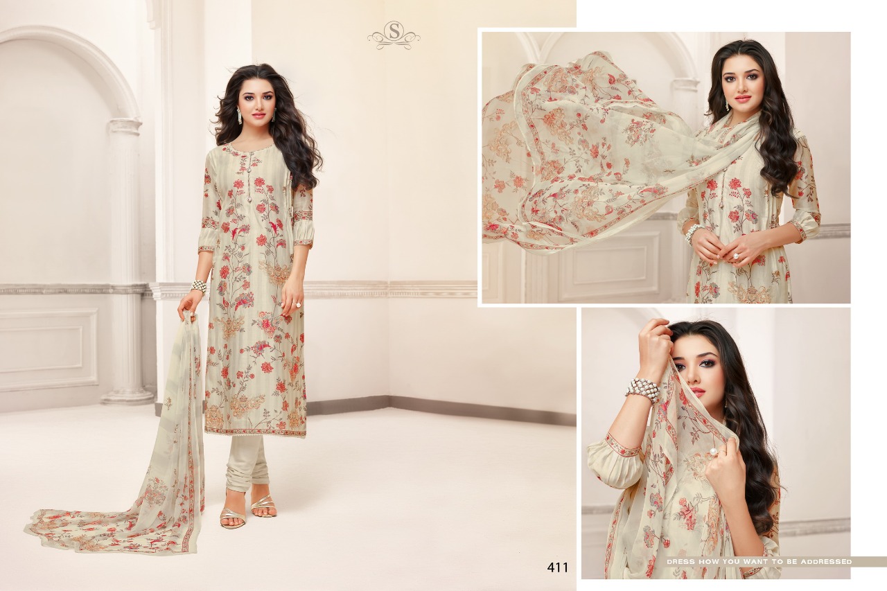 Anjelika By Smaira Fashion 405 To 413 Series Designer Suits Beautiful Stylish Fancy Colorful Party Wear & Ethnic Wear Pure Cambric Cotton Digital Print With Heavy Diamond Dresses At Wholesale Price