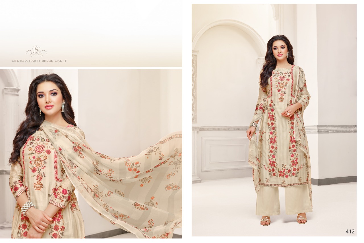 Anjelika By Smaira Fashion 405 To 413 Series Designer Suits Beautiful Stylish Fancy Colorful Party Wear & Ethnic Wear Pure Cambric Cotton Digital Print With Heavy Diamond Dresses At Wholesale Price