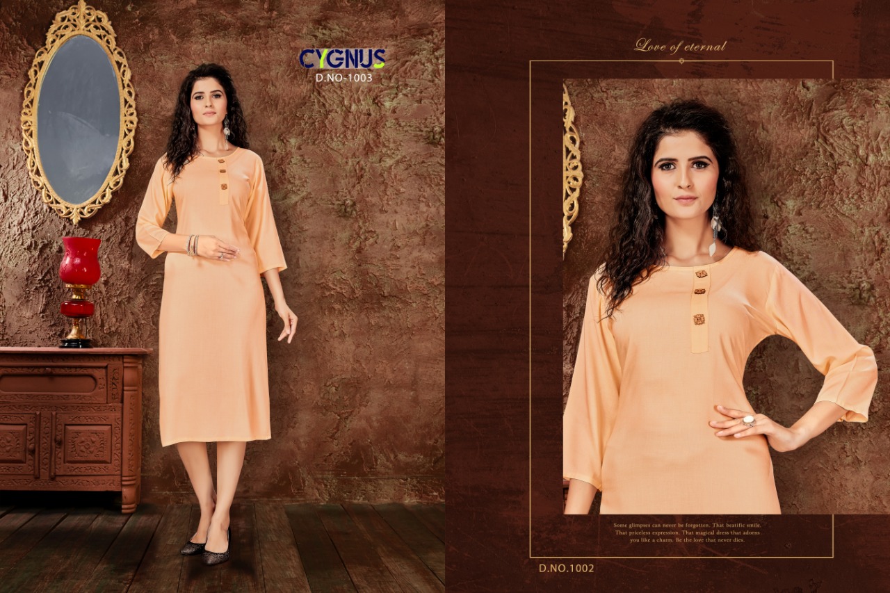 Anjoo By Cygnus 1001 To 1008 Series Beautiful Colorful Stylish Fancy Casual Wear & Ethnic Wear & Ready To Wear Rayon Print Kurtis At Wholesale Price