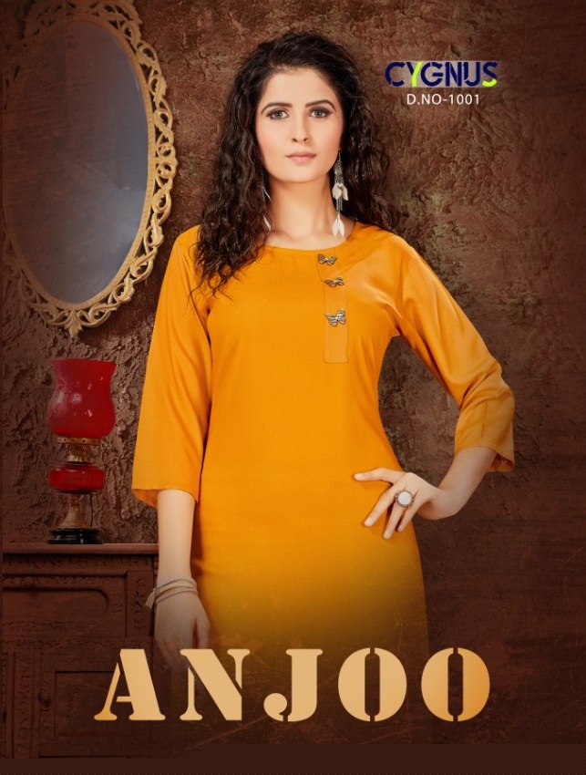 Anjoo By Cygnus 1001 To 1008 Series Beautiful Colorful Stylish Fancy Casual Wear & Ethnic Wear & Ready To Wear Rayon Print Kurtis At Wholesale Price