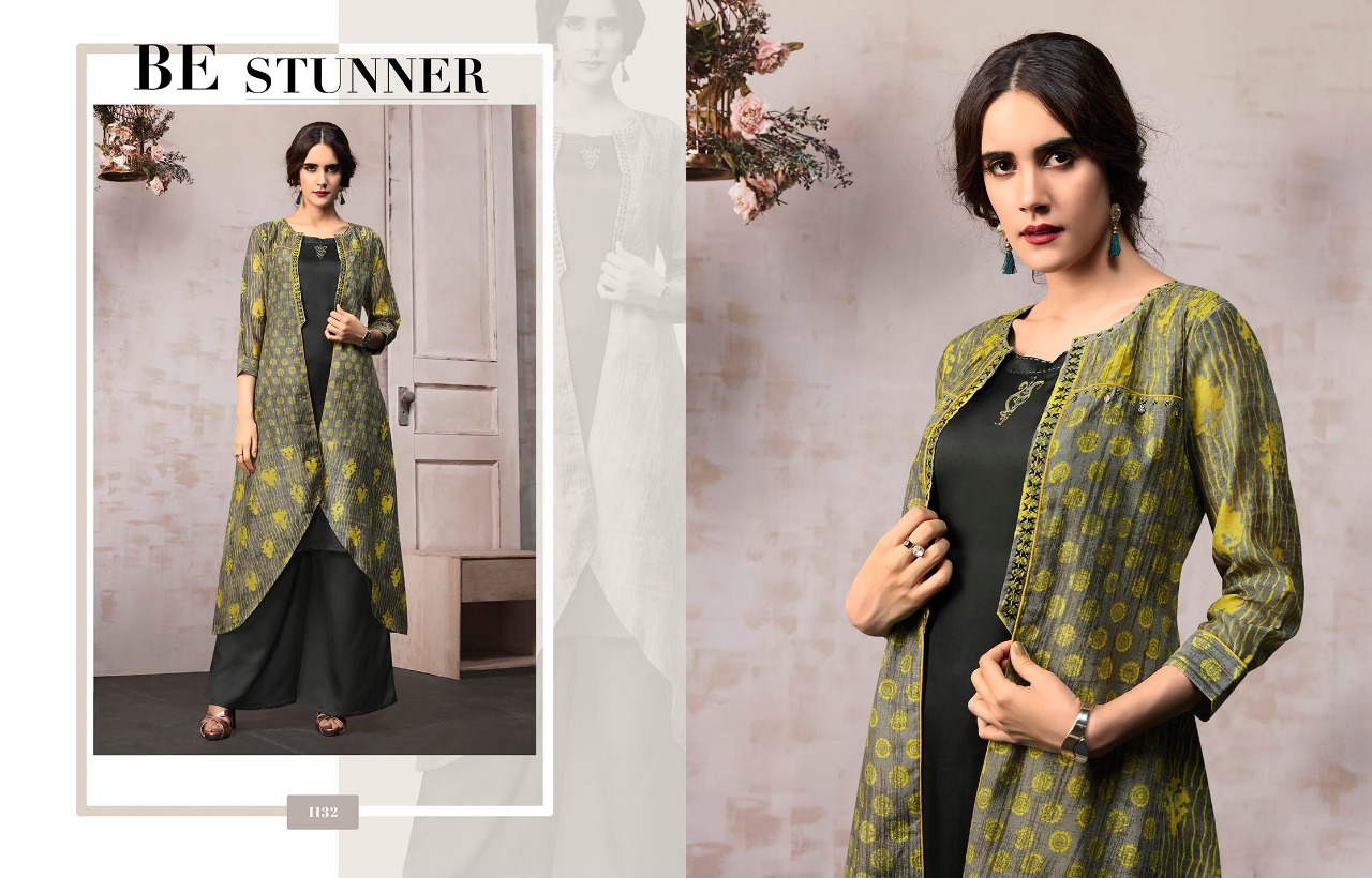 Anokhi By Kajree Fashion 1131 To 1137 Series Beautiful Stylish Colorful Fancy Party Wear & Ethnic Wear & Ready To Wear Silk Rayon Print With Embroidery Kurtis At Wholesale Price