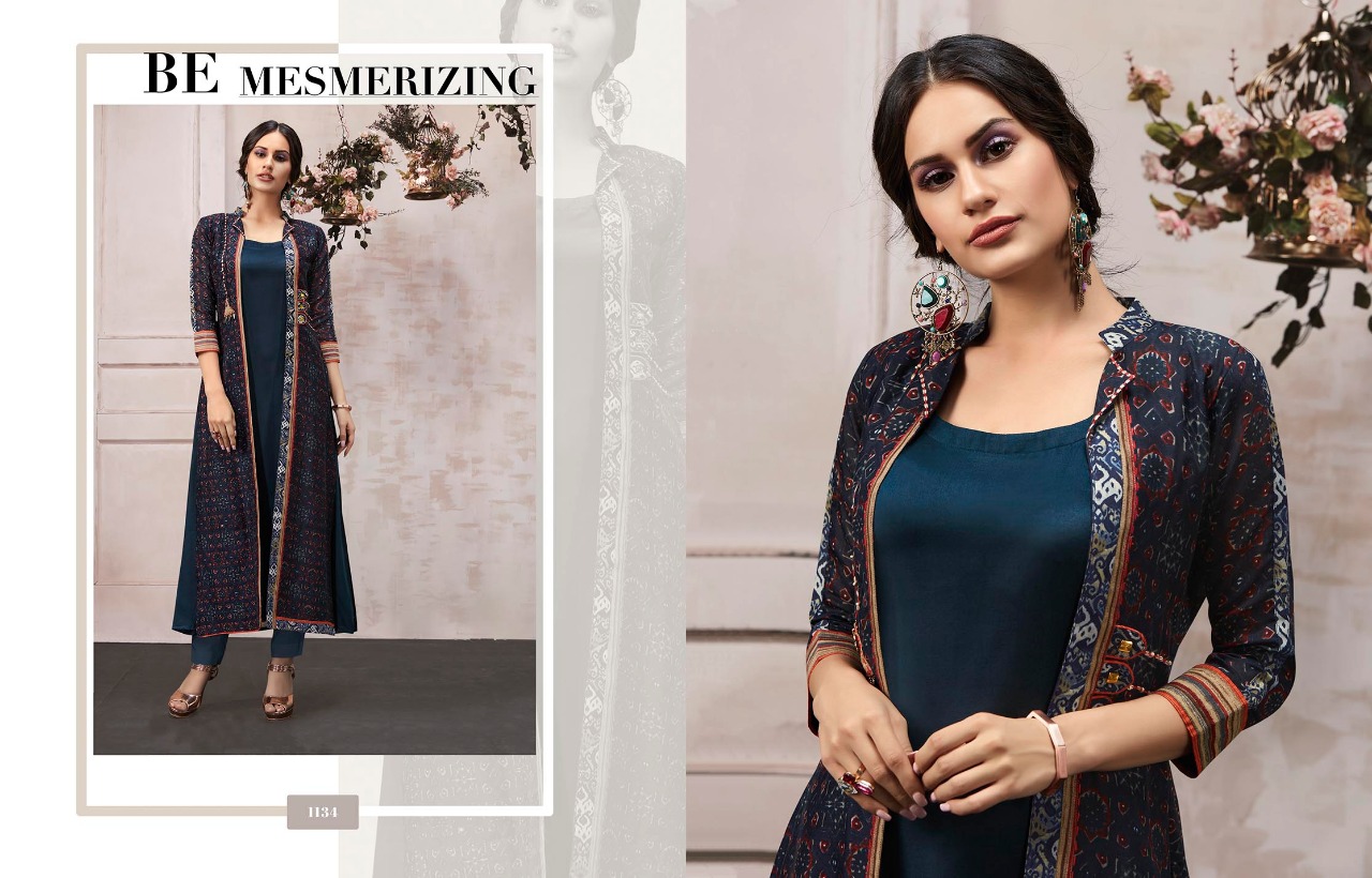 Anokhi By Kajree Fashion 1131 To 1137 Series Beautiful Stylish Colorful Fancy Party Wear & Ethnic Wear & Ready To Wear Silk Rayon Print With Embroidery Kurtis At Wholesale Price