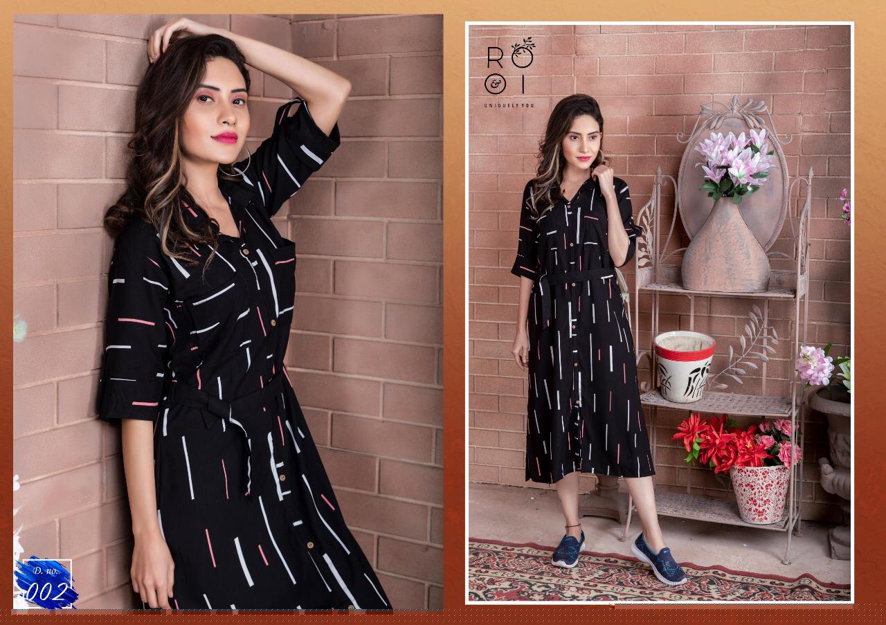 Anoukhi By Rooi 001 To 008 Series Beautiful Stylish Colorful Fancy Party Wear & Ethnic Wear & Ready To Wear Heavy Rayon Printed Kurtis At Wholesale Price