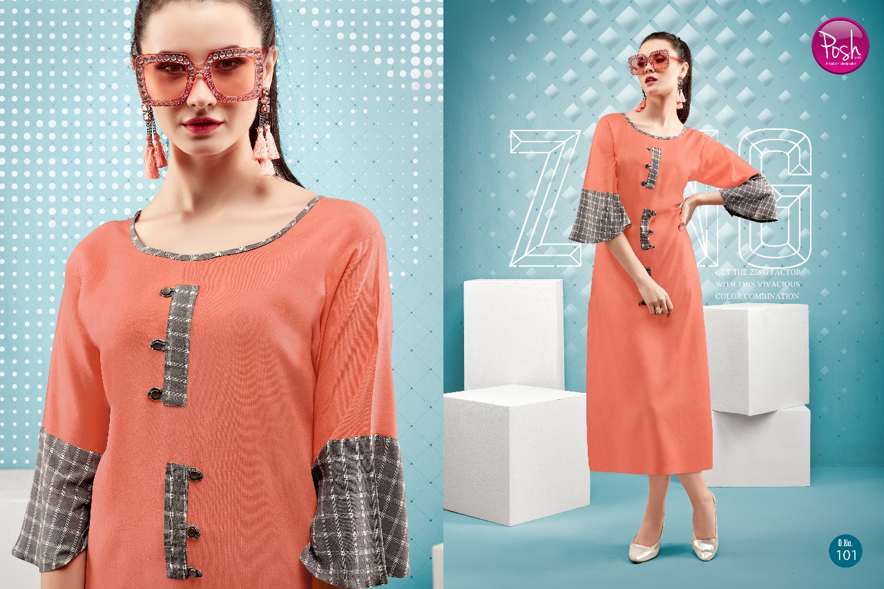 Anshika By Posh 101 To 108 Series Beautiful Stylish Fancy Colorful Casual Wear & Ready To Wear & Ethnic Wear Rayon Printed Kurtis At Wholesale Price