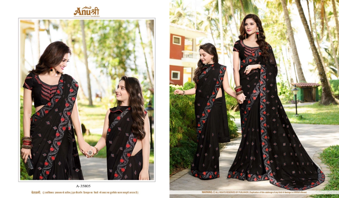 Anushree 35801 Series By Anushree 35801 To 35818 Series Indian Beautiful Traditional Wear Collection Colorful Stylish Fancy Embroidered Party Wear & Occasional Wear Rangoli Sarees At Wholesale Price