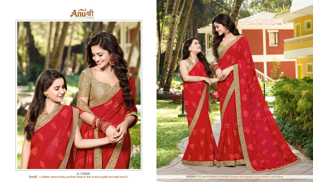 Anushree 35801 Series By Anushree 35801 To 35818 Series Indian Beautiful Traditional Wear Collection Colorful Stylish Fancy Embroidered Party Wear & Occasional Wear Rangoli Sarees At Wholesale Price