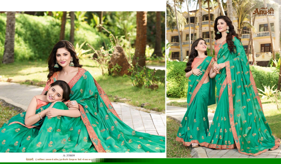 Anushree 35801 Series By Anushree 35801 To 35818 Series Indian Beautiful Traditional Wear Collection Colorful Stylish Fancy Embroidered Party Wear & Occasional Wear Rangoli Sarees At Wholesale Price