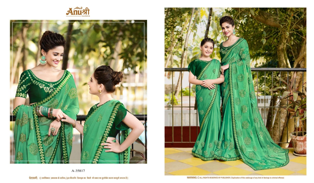 Anushree 35801 Series By Anushree 35801 To 35818 Series Indian Beautiful Traditional Wear Collection Colorful Stylish Fancy Embroidered Party Wear & Occasional Wear Rangoli Sarees At Wholesale Price