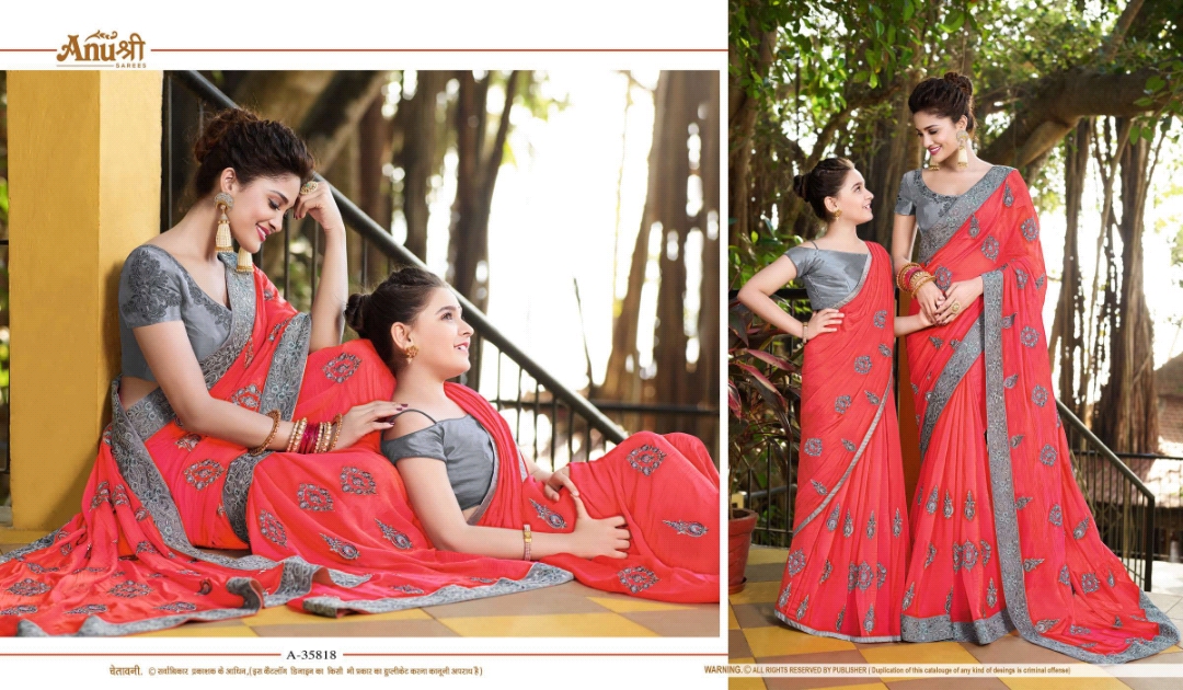 Anushree 35801 Series By Anushree 35801 To 35818 Series Indian Beautiful Traditional Wear Collection Colorful Stylish Fancy Embroidered Party Wear & Occasional Wear Rangoli Sarees At Wholesale Price