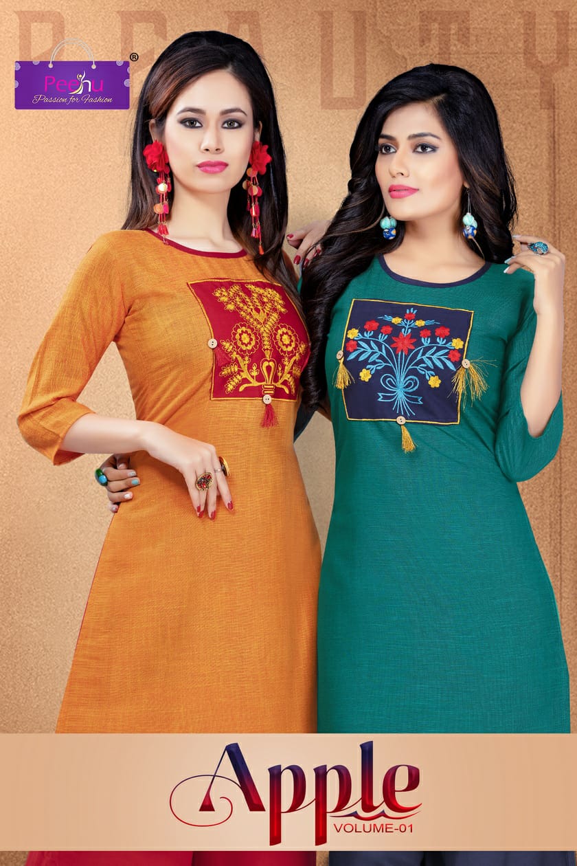 Apple By Peehu 101 To 106 Series Stylish Fancy Beautiful Colorful Casual Wear & Ethnic Wear Rayon Two Tone Printed Kurtis With Bottom At Wholesale Price