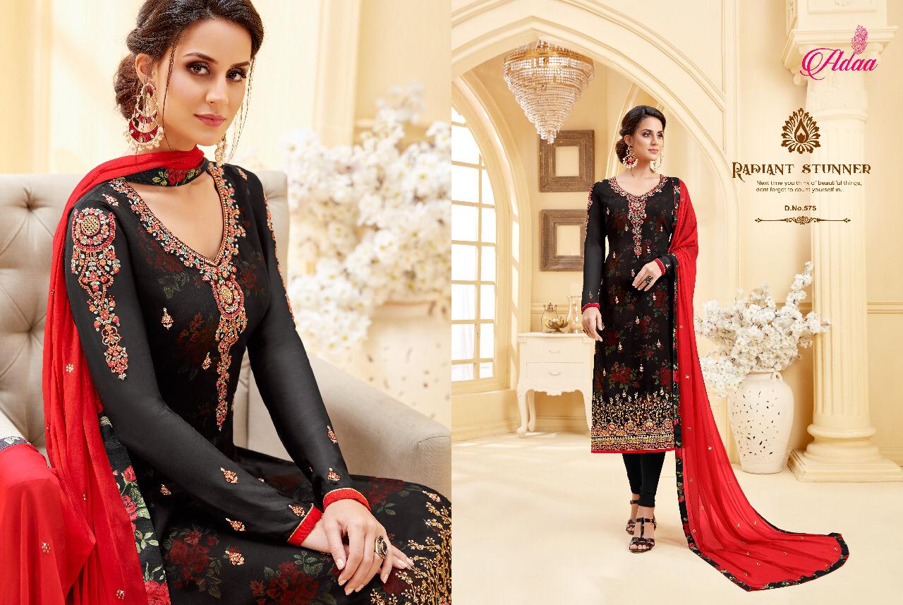Apsara Vol-4 By Adaa 571 To 577 Series Designer Suits Collection Beautiful Stylish Fancy Colorful Party Wear & Occasional Wear Georgette Dresses At Wholesale Price