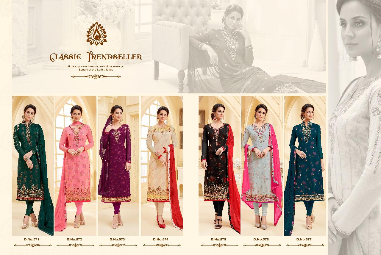 Apsara Vol-4 By Adaa 571 To 577 Series Designer Suits Collection Beautiful Stylish Fancy Colorful Party Wear & Occasional Wear Georgette Dresses At Wholesale Price