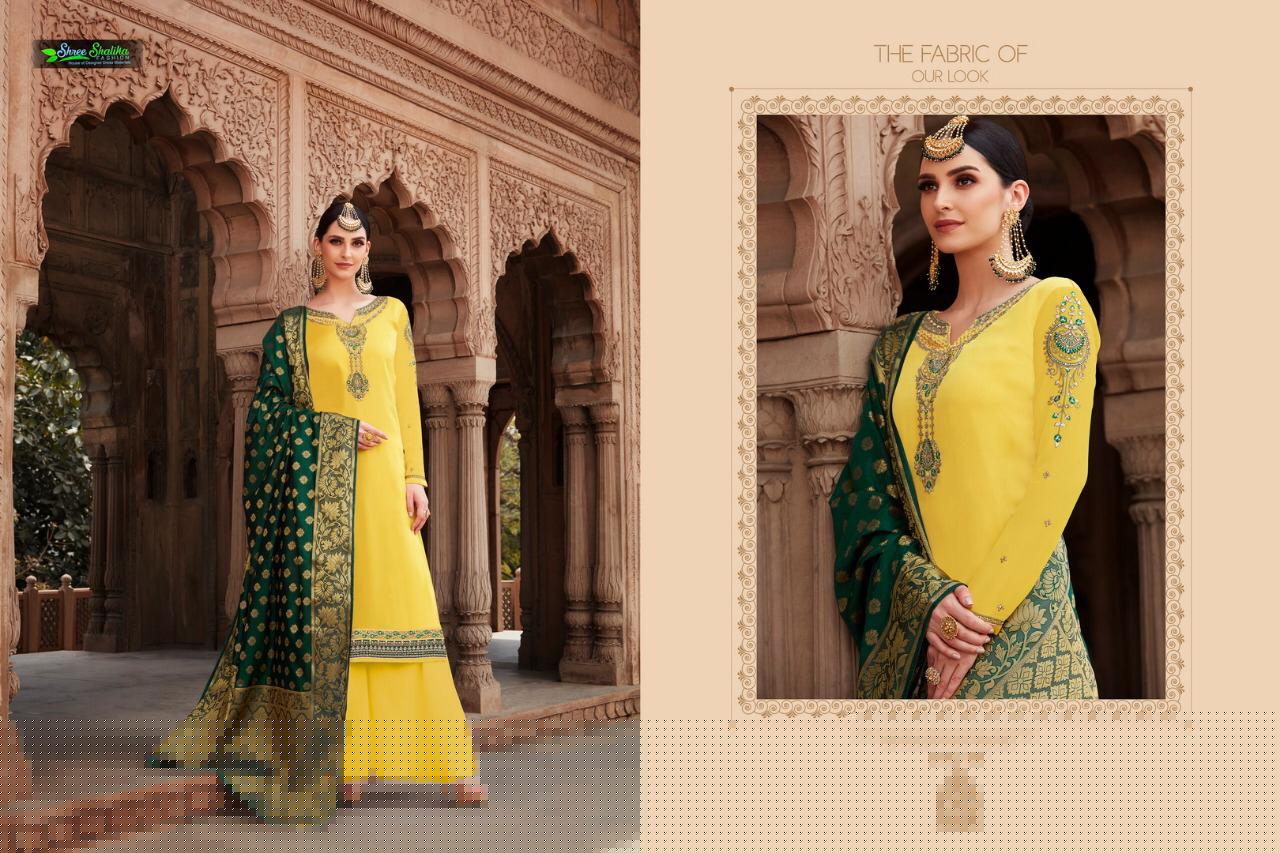 Apsara Vol-5 By Shree Shalika 581 To 587 Series Designer Festive Suits Collection Beautiful Stylish Fancy Colorful Party Wear & Occasional Wear Sartin Georgette With Embroidery Dresses At Wholesale Price