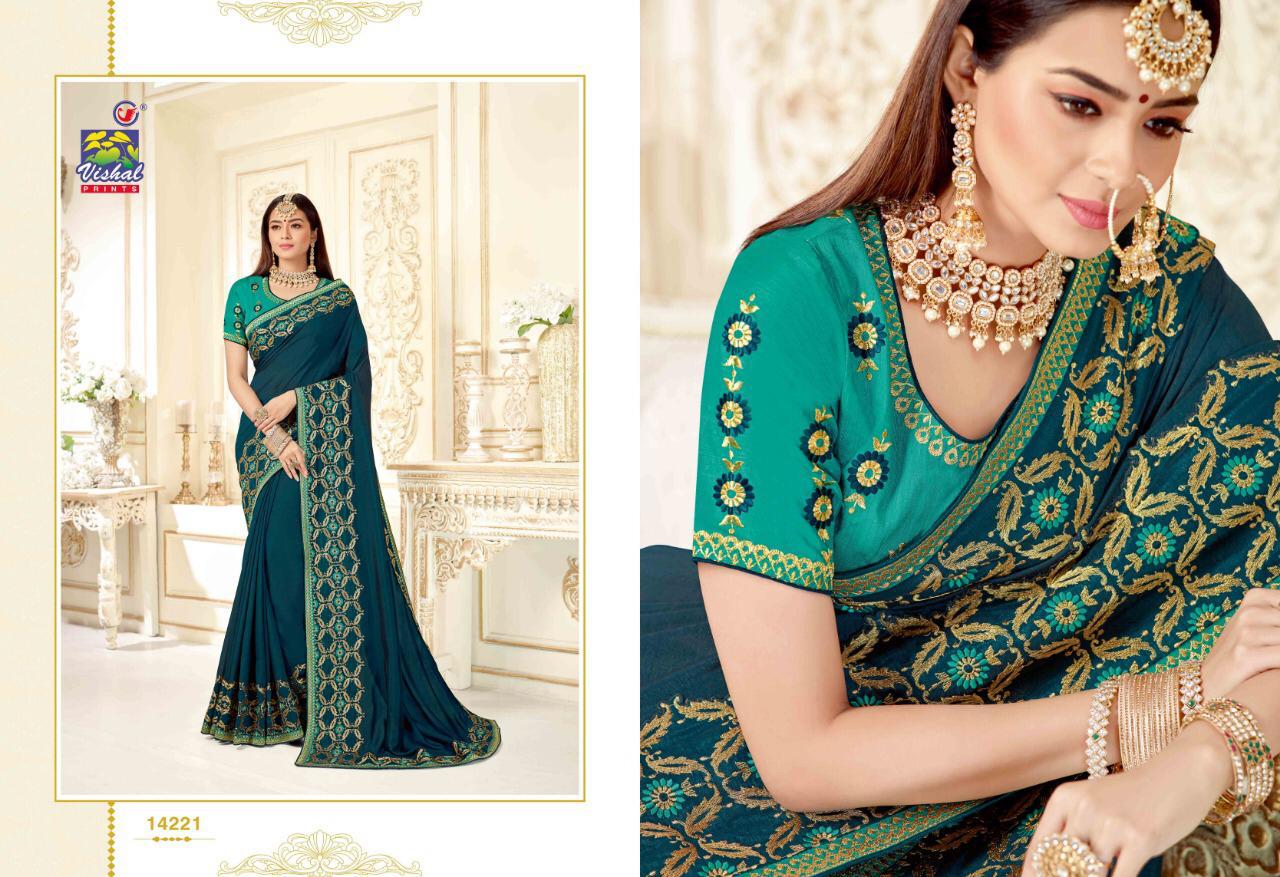Apsara By Vishal Prints 14220 To 14231 Series Indian Traditional Wear Collection Beautiful Stylish Fancy Colorful Party Wear & Occasional Wear Fancy Sarees At Wholesale Price