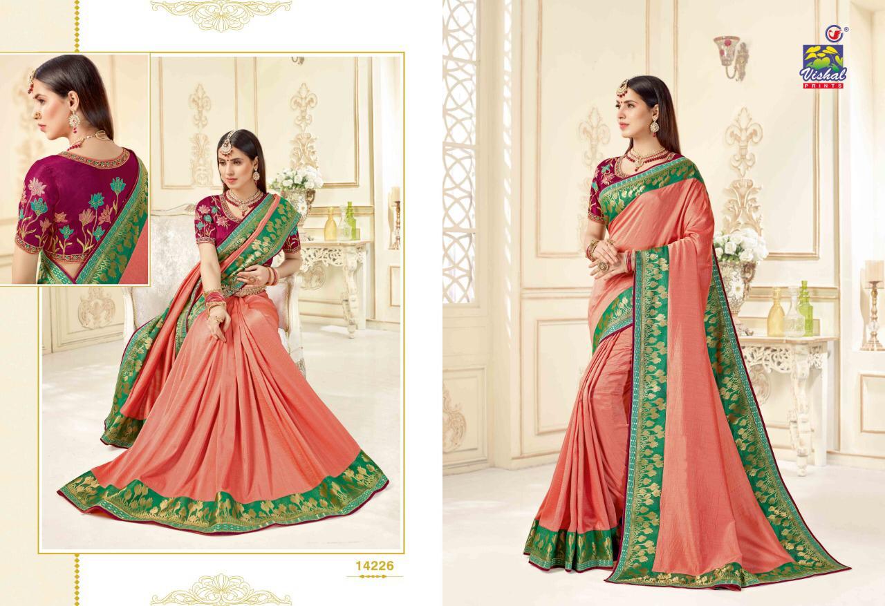 Apsara By Vishal Prints 14220 To 14231 Series Indian Traditional Wear Collection Beautiful Stylish Fancy Colorful Party Wear & Occasional Wear Fancy Sarees At Wholesale Price
