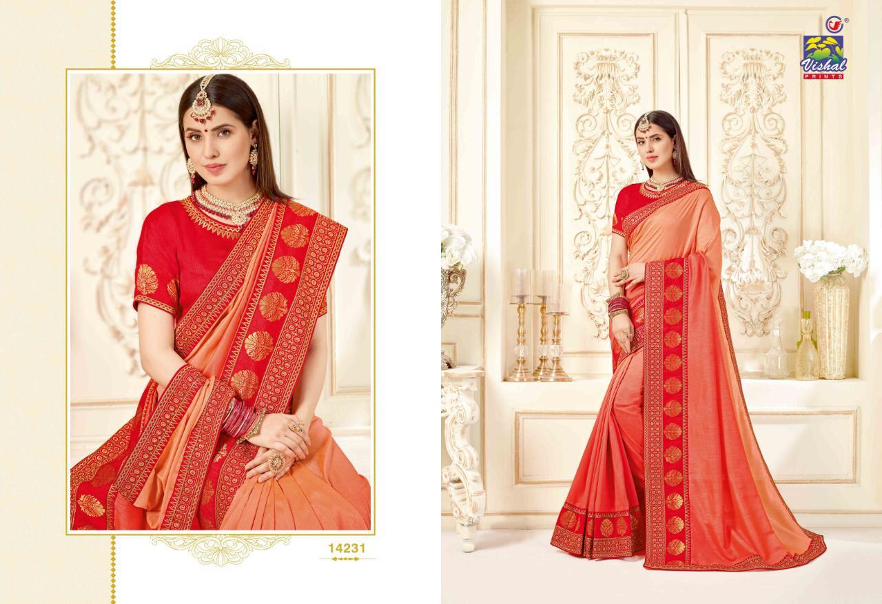 Apsara By Vishal Prints 14220 To 14231 Series Indian Traditional Wear Collection Beautiful Stylish Fancy Colorful Party Wear & Occasional Wear Fancy Sarees At Wholesale Price