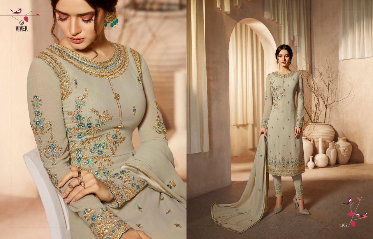 Arnavi By Vivek Fashion 1201 To 1208 Series Beautiful Suits Stylish Colorful Fancy Casual Wear & Ethnic Wear Georgette Embroidery Dresses At Wholesale Price