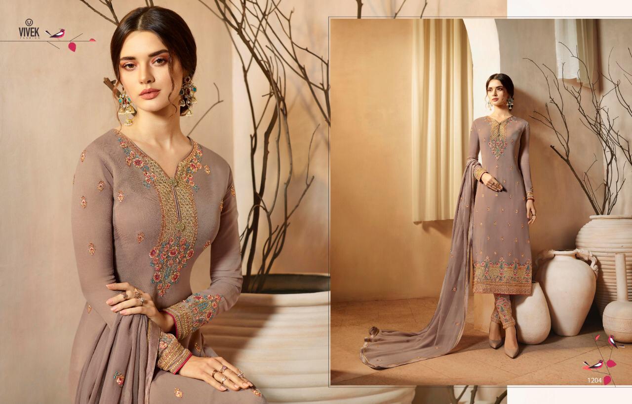 Arnavi By Vivek Fashion 1201 To 1208 Series Beautiful Suits Stylish Colorful Fancy Casual Wear & Ethnic Wear Georgette Embroidery Dresses At Wholesale Price