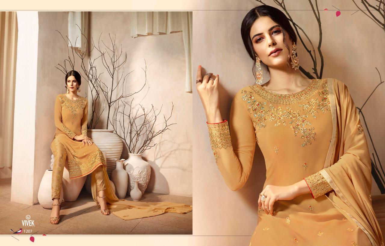 Arnavi By Vivek Fashion 1201 To 1208 Series Beautiful Suits Stylish Colorful Fancy Casual Wear & Ethnic Wear Georgette Embroidery Dresses At Wholesale Price