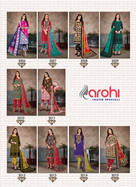 Arohi Vol-3 By Ganesha 3006 To 3015 Series Beautiful Pakistani Suits Stylish Fancy Colorful Party Wear & Ethnic Wear Pure Cotton Printed Dresses At Wholesale Price