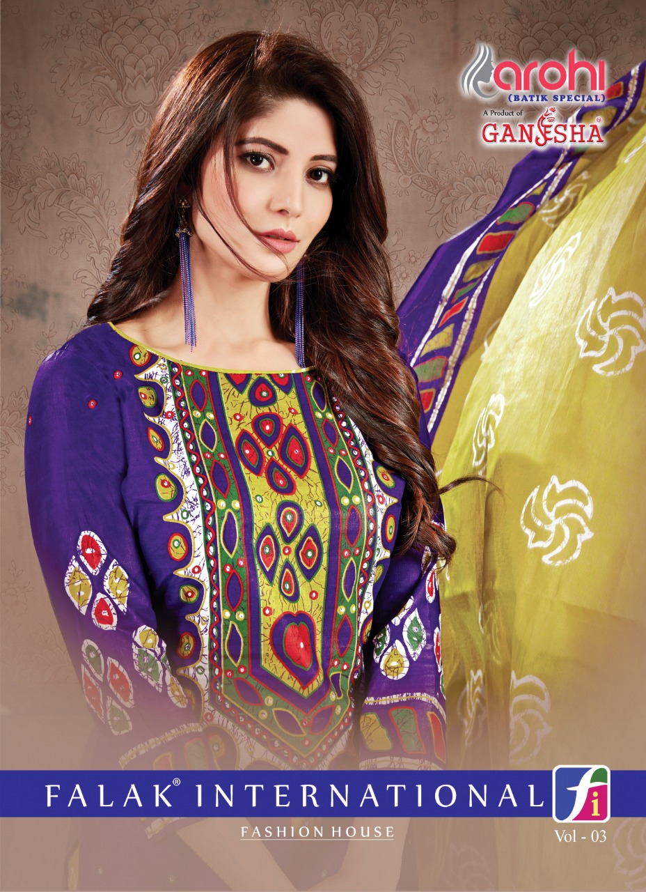 Arohi Vol-3 By Ganesha 3006 To 3015 Series Beautiful Pakistani Suits Stylish Fancy Colorful Party Wear & Ethnic Wear Pure Cotton Printed Dresses At Wholesale Price