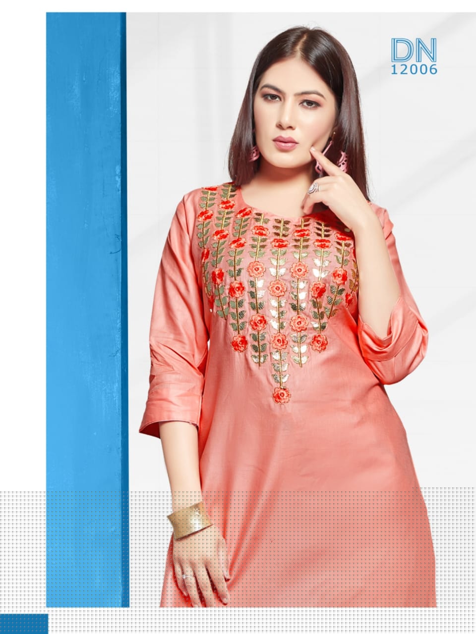 Arohi By Rooi Design 12001 To 12008 Series Beautiful Colorful Stylish Fancy Casual Wear & Ethnic Wear & Ready To Wear Premium Satin With Embroidery Work Kurtis At Wholesale Price