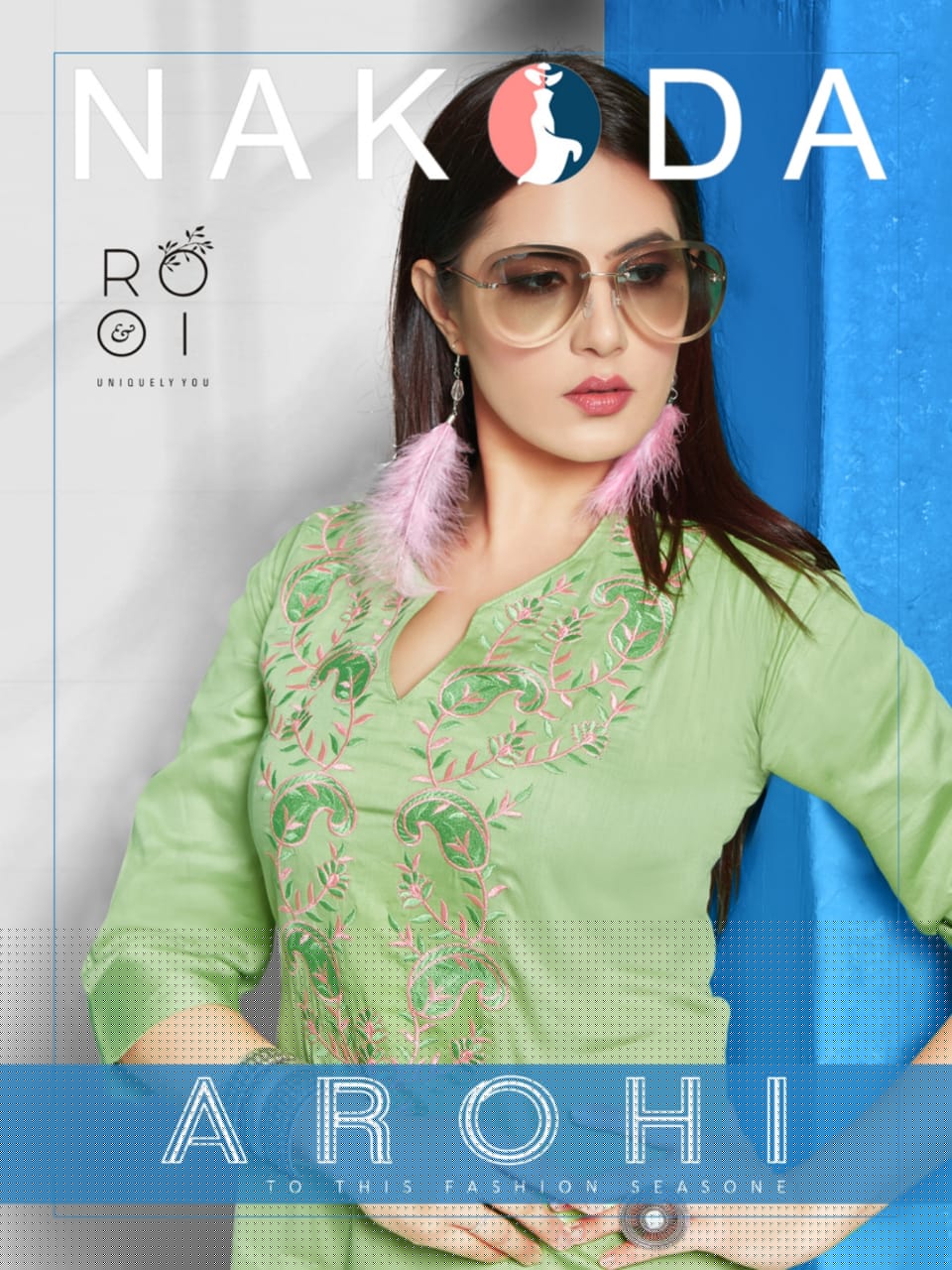 Arohi By Rooi Design 12001 To 12008 Series Beautiful Colorful Stylish Fancy Casual Wear & Ethnic Wear & Ready To Wear Premium Satin With Embroidery Work Kurtis At Wholesale Price