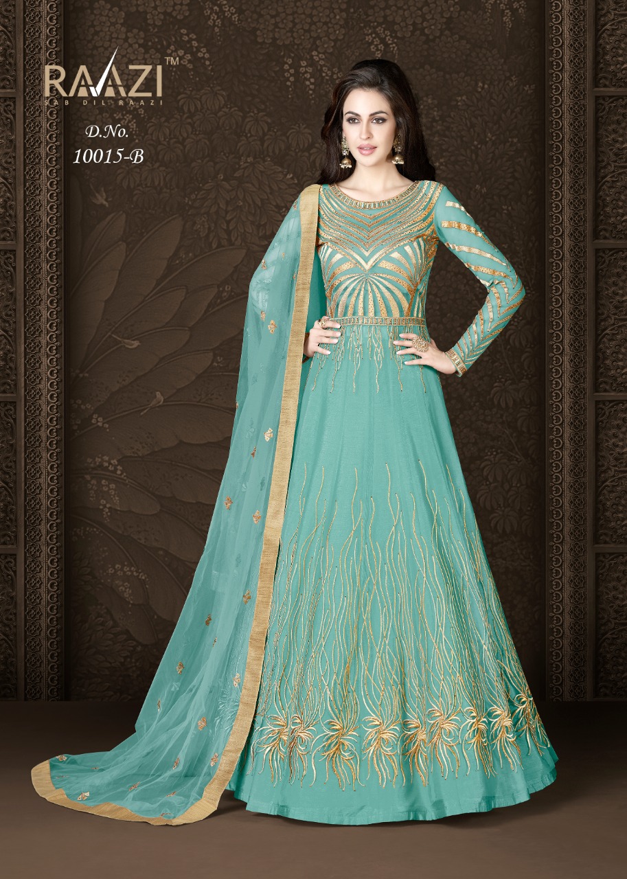 Aroos 10015 Clours By Rama Fashion 10015-a To 10015-d Series Designer Anarkali Collection Suits Beautiful Stylish Fancy Colorful Party Wear & Occasional Wear Net Embroidered Dresses At Wholesale Price