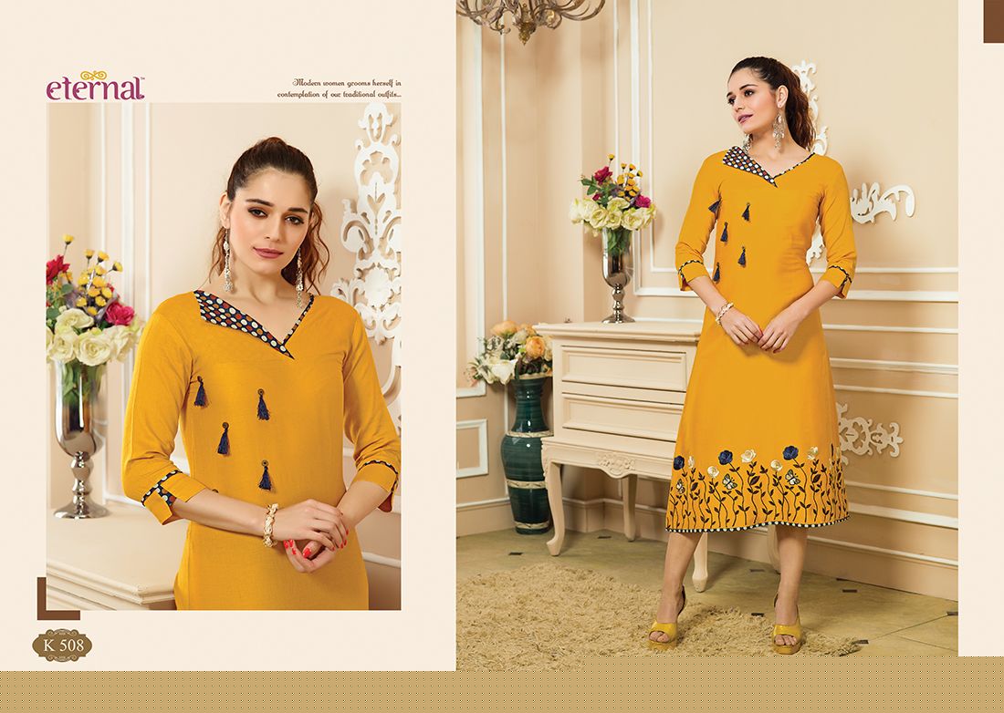 Artery Vol-2 By Eternal Fashion 503 To 514 Series Stylish Fancy Beautiful Colorful Casual Wear & Ethnic Wear Pure Cotton Jam Satin Printed Kurtis At Wholesale Price