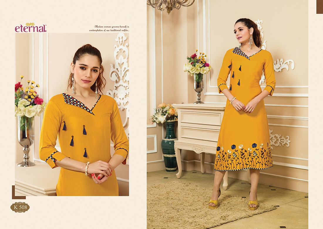 Artery Vol-2 By Eternal 503 To 514 Series Designer Beautiful Stylish Fancy Colorful Party Wear & Ethnic Wear Pure Cotton Embroidered Kurtis At Wholesale Price