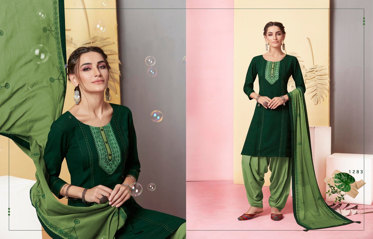 Arties By Patiala Vol-3 By Kajree Fashion 1281 To 1290 Series Beautiful Suits Stylish Colorful Fancy Casual Wear & Ethnic Wear Pure Cotton Print With Embroidery Work Dresses At Wholesale Price