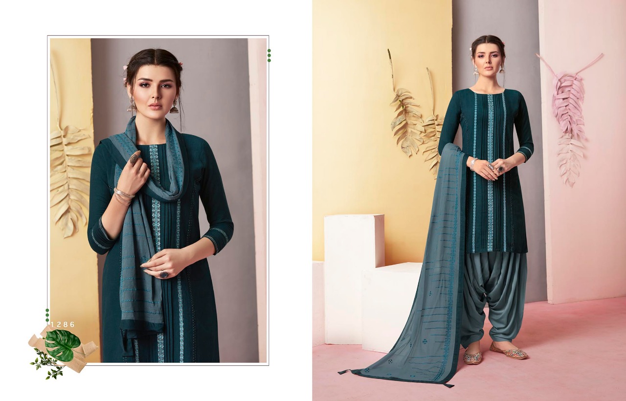 Arties By Patiala Vol-3 By Kajree Fashion 1281 To 1290 Series Beautiful Suits Stylish Colorful Fancy Casual Wear & Ethnic Wear Pure Cotton Print With Embroidery Work Dresses At Wholesale Price