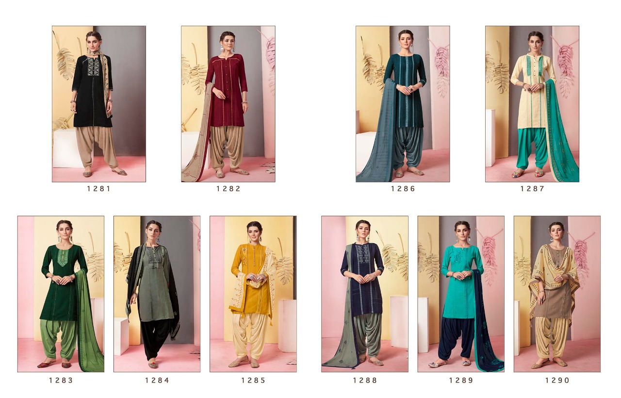Arties By Patiala Vol-3 By Kajree Fashion 1281 To 1290 Series Beautiful Suits Stylish Colorful Fancy Casual Wear & Ethnic Wear Pure Cotton Print With Embroidery Work Dresses At Wholesale Price