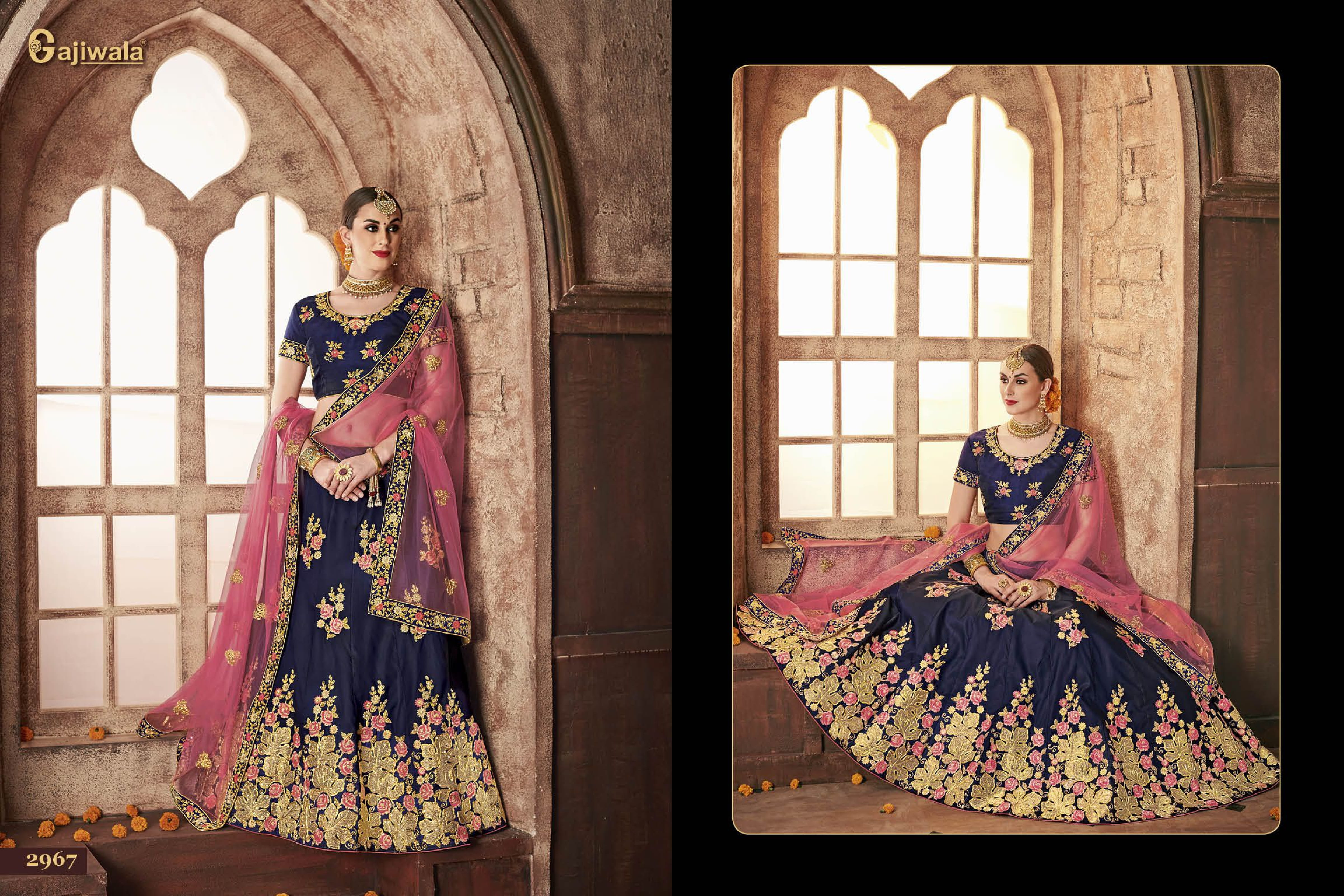 Aryaa By Gajiwala Sarees 2967 To 2975 Series Indian Beautiful Traditional Wear Collection Colorful Stylish Fancy Party Wear & Occasional Wear Georgette Lehengas At Wholesale Price
