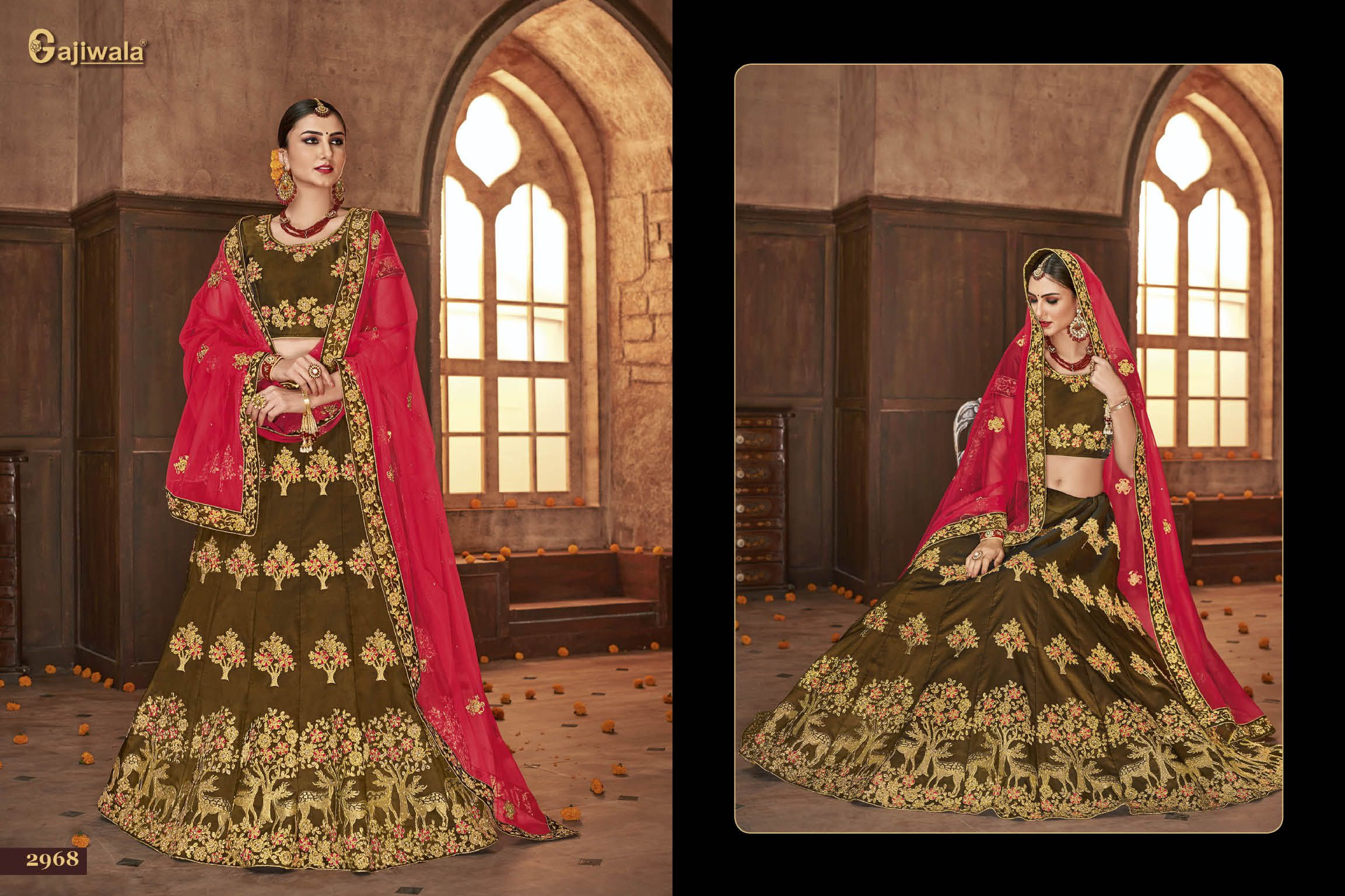 Aryaa By Gajiwala Sarees 2967 To 2975 Series Indian Beautiful Traditional Wear Collection Colorful Stylish Fancy Party Wear & Occasional Wear Georgette Lehengas At Wholesale Price