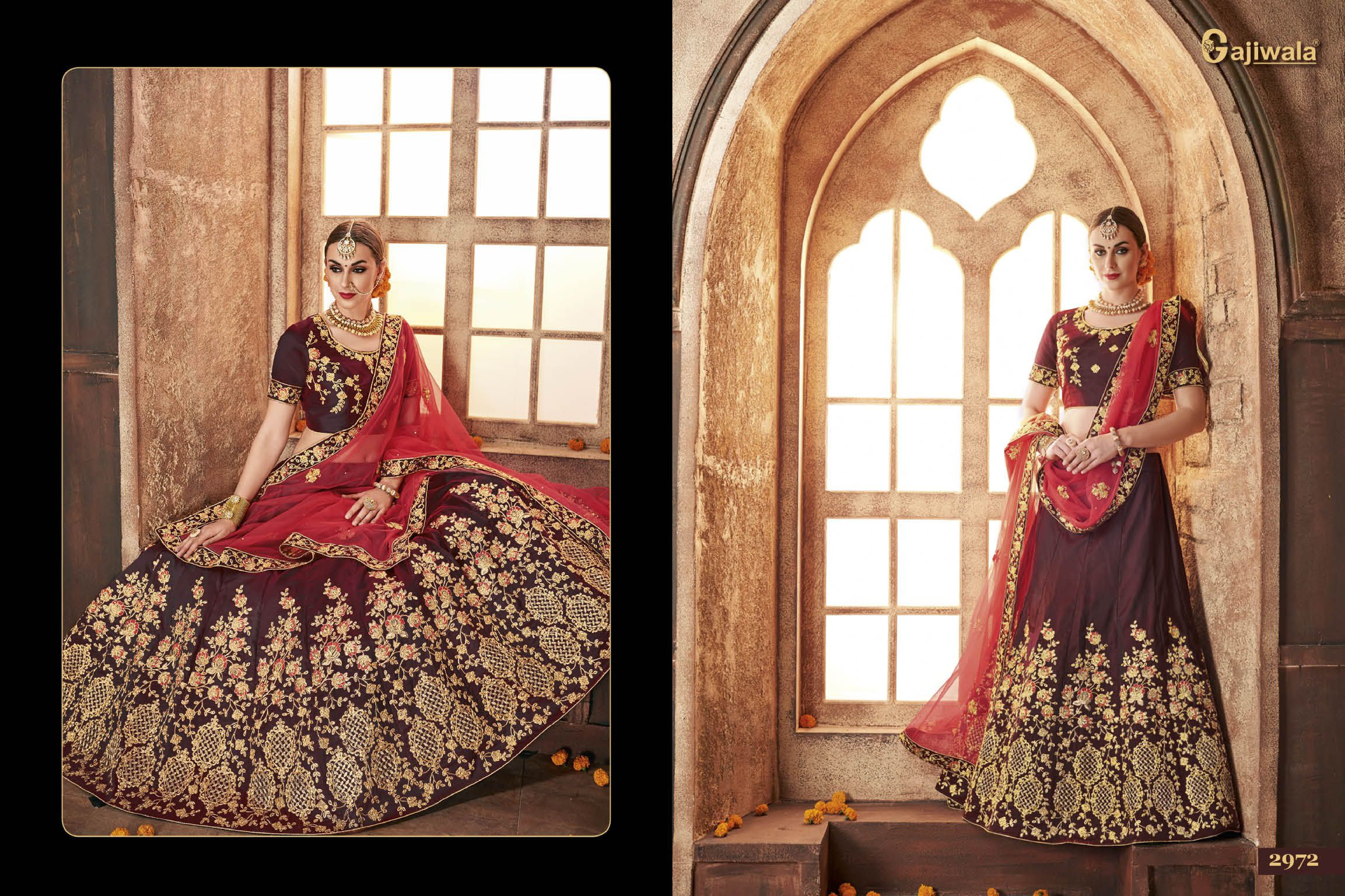 Aryaa By Gajiwala Sarees 2967 To 2975 Series Indian Beautiful Traditional Wear Collection Colorful Stylish Fancy Party Wear & Occasional Wear Georgette Lehengas At Wholesale Price
