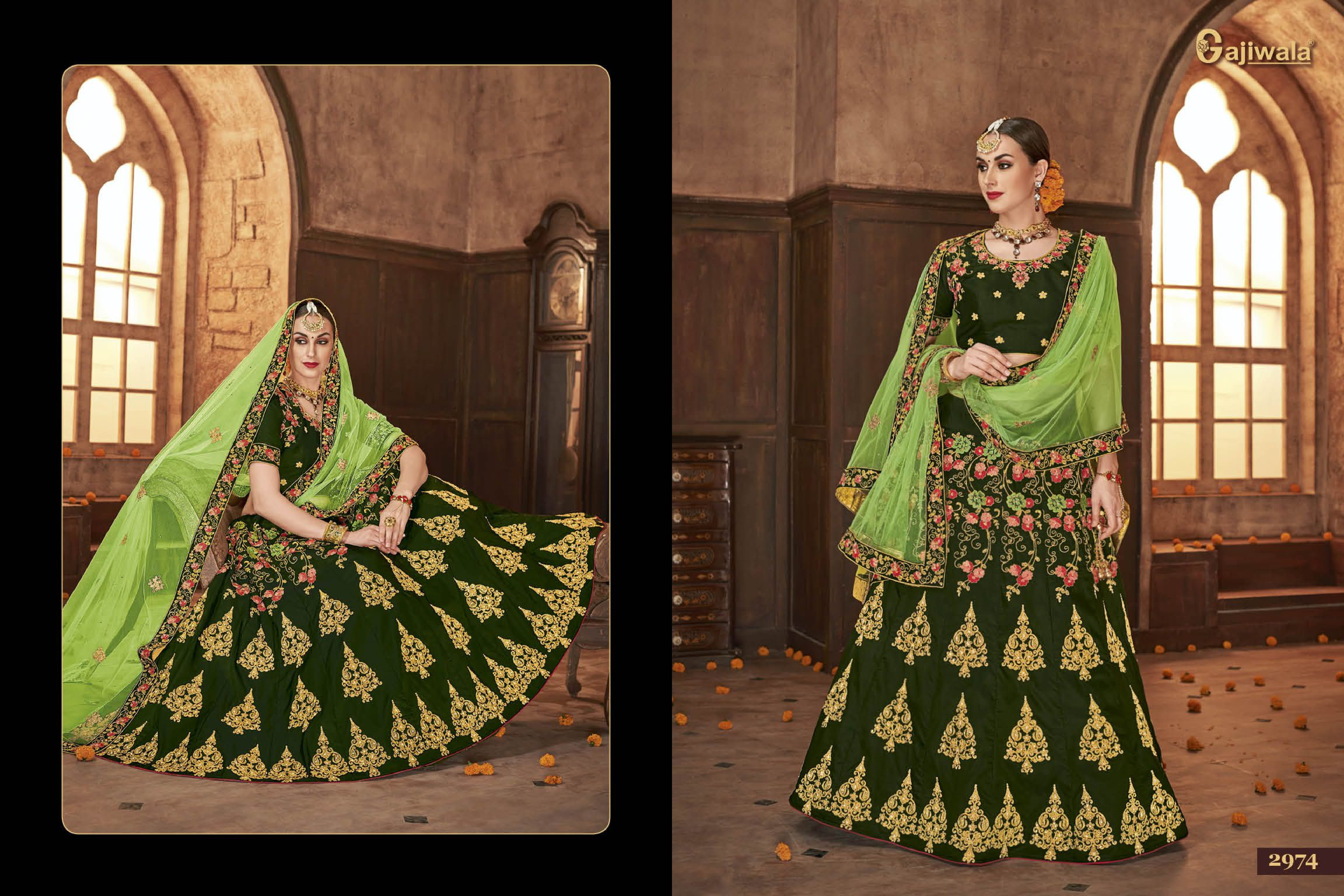 Aryaa By Gajiwala Sarees 2967 To 2975 Series Indian Beautiful Traditional Wear Collection Colorful Stylish Fancy Party Wear & Occasional Wear Georgette Lehengas At Wholesale Price