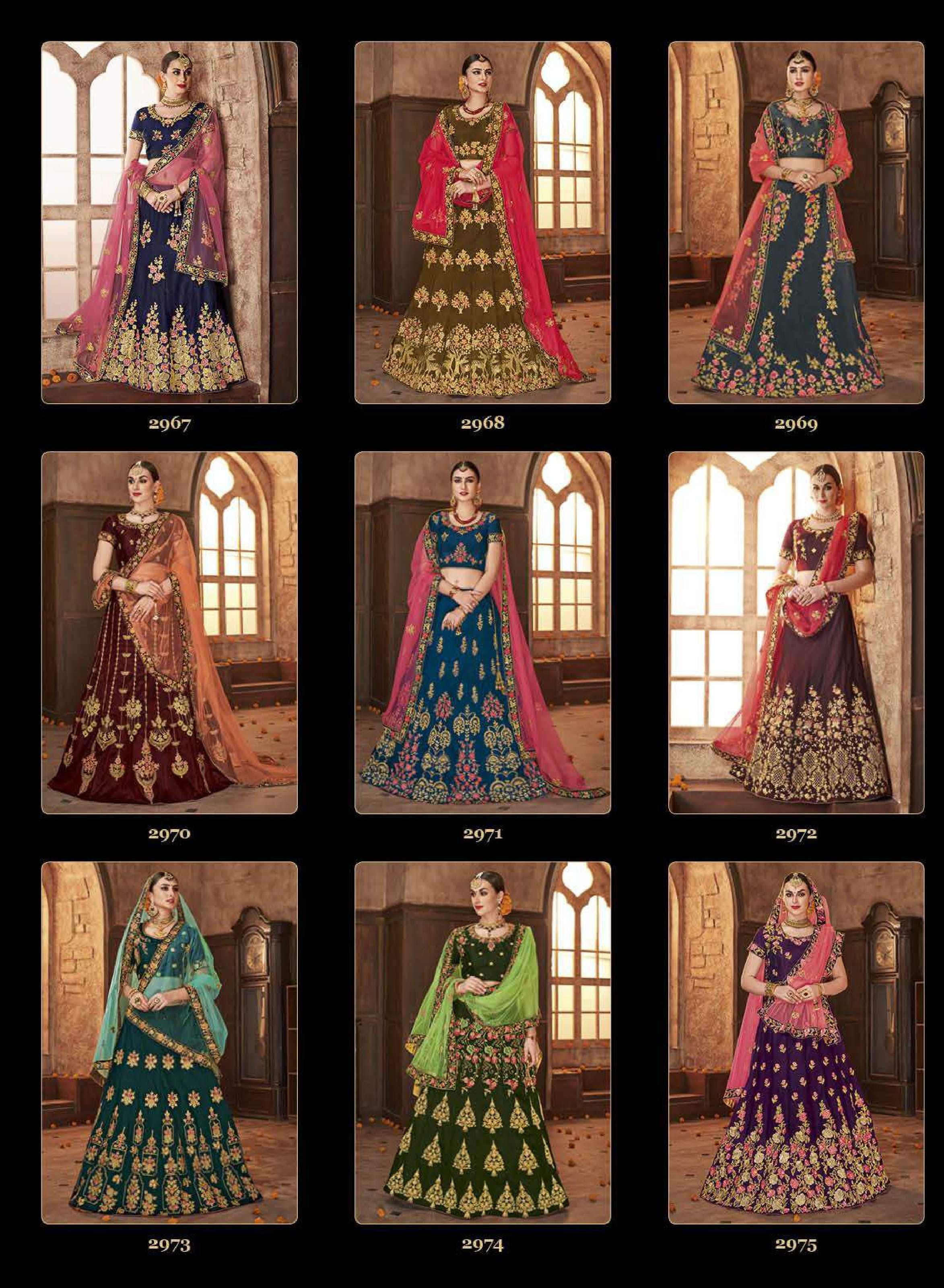 Aryaa By Gajiwala Sarees 2967 To 2975 Series Indian Beautiful Traditional Wear Collection Colorful Stylish Fancy Party Wear & Occasional Wear Georgette Lehengas At Wholesale Price