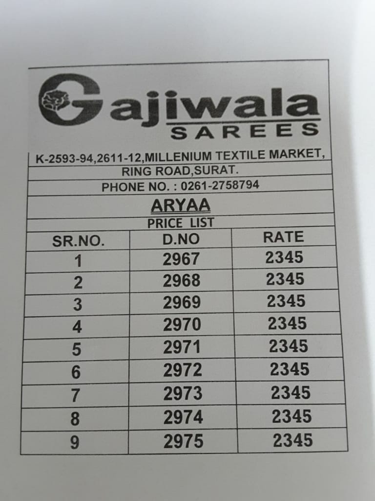 Aryaa By Gajiwala Sarees 2967 To 2975 Series Indian Beautiful Traditional Wear Collection Colorful Stylish Fancy Party Wear & Occasional Wear Georgette Lehengas At Wholesale Price
