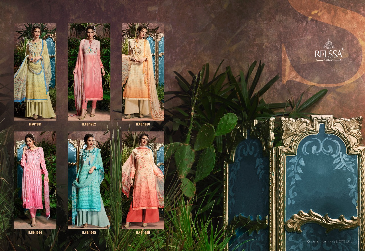 Aryan By Relssa Fabrics 1901 To 1906 Series Designer Pakistani Suits Colorful Stylish Fancy Beautiful Party Wear & Ethnic Wear Cotton Satin Dresses At Wholesale Price