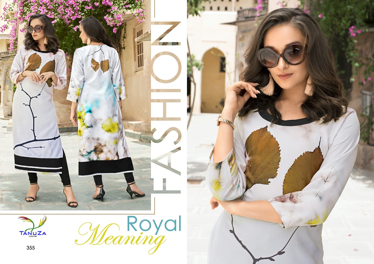 Asima By Tanuza Fashion 353 To 365 Series Stylish Fancy Beautiful Colorful Casual Wear & Ethnic Wear Poly Rayon Print Kurtis At Wholesale Price