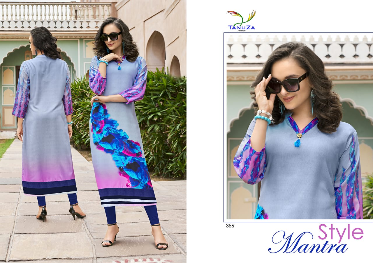 Asima By Tanuza Fashion 353 To 365 Series Stylish Fancy Beautiful Colorful Casual Wear & Ethnic Wear Poly Rayon Print Kurtis At Wholesale Price