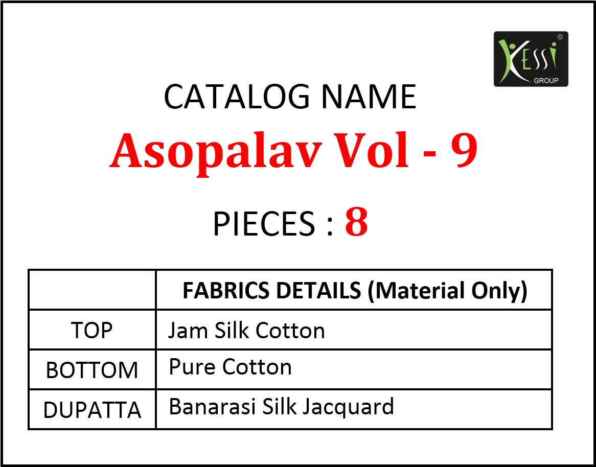 Asopalav Vol-9 By Kessi Fabric 5111 To 5118 Series Beautiful Suits Colorful Stylish Fancy Colorful Casual Wear & Ethnic Wear Heavy Jam Silk Cotton Dresses At Wholesale Price