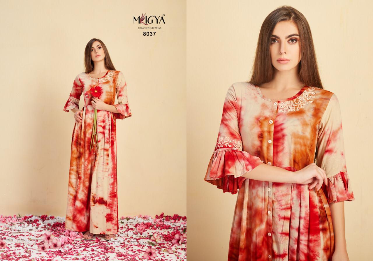 Attitude Vol-2 By Mrigya 8036 To 8040 Series Beautiful Colorful Stylish Fancy Casual Wear & Ethnic Wear & Ready To Wear Rayon Kurtis At Wholesale Price